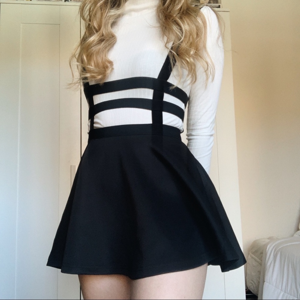 Strap Suspender Skater Skirt